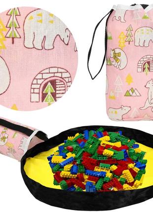 Кошик-сумка для зберігання з килимком springos 2 л текстильний для іграшок та аксесуарів ha01317 фото