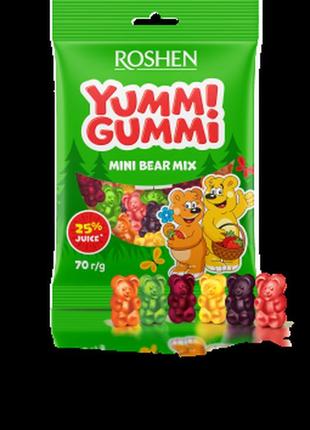 Желейные конфеты yummi gummi mini bear mix 70г