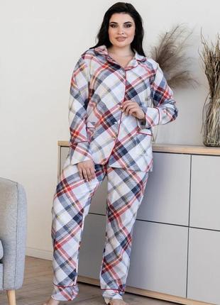 Жіноча піжама фланелева xxl п1000 карта червона коса
