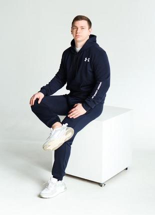 Черный спортивный костюм under armour / весенний костюм худи + штаны андер армор, турция5 фото