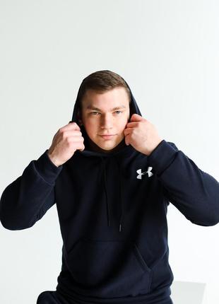 Черный спортивный костюм under armour / весенний костюм худи + штаны андер армор, турция6 фото