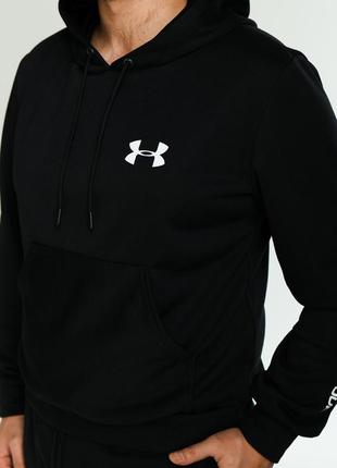 Черный спортивный костюм under armour / весенний костюм худи + штаны андер армор, турция2 фото