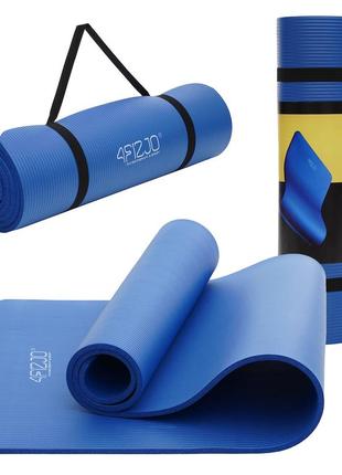 Килимок (мат) спортивний 4fizjo nbr 180 x 60 x 1 см для йоги та фітнесу 4fj0014 blue