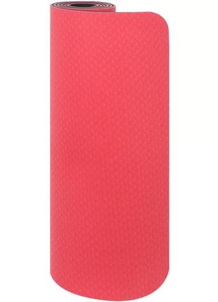 Килимок для йоги та фітнесу power system ps-4060 tpe yoga mat premium  red (183х61х0.6)4 фото
