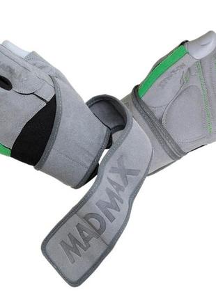 Рукавички для фітнесу madmax mfg-860 wild grey/green s