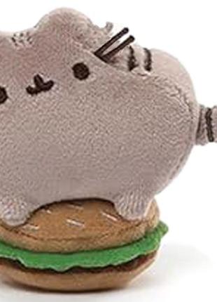 М'яка іграшка пушин кет pusheen cat 8х7 см з гамбургером сірий n-11489