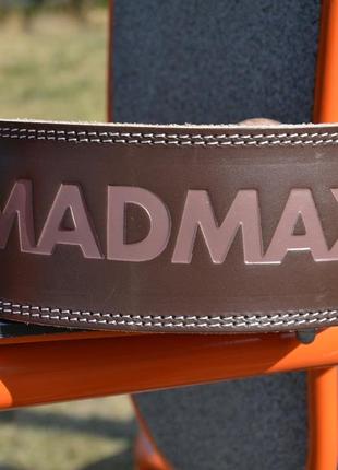 Пояс для важкої атлетики madmax mfb-246 full leather шкіряний chocolate brown m3 фото