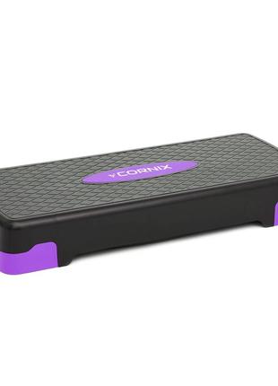 Степ-платформа 2-ступінчаста cornix 68 х 28 х 10-15 см xr-0188 black/purple5 фото