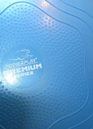 М'яч для фітнесу (фітбол) укріплений powerplay 4000 ø65 cm premium gymball anti-burst синій + помпа7 фото