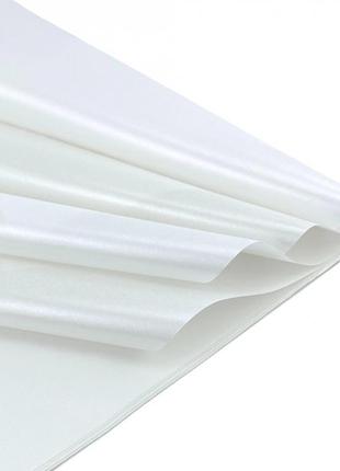 Бумага тишью перламутровая белая 70см х 50см (упаковка 20 шт)4 фото