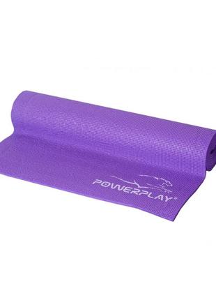 Килимок для йоги та фітнесу powerplay 4010 pvc yoga mat фіолетовий (173x61x0.6)