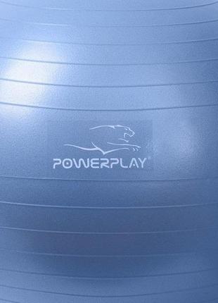 М'яч для фітнесу (фітбол) powerplay 4001 ø65 cm gymball синій + помпа3 фото