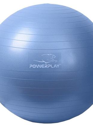 М'яч для фітнесу (фітбол) powerplay 4001 ø65 cm gymball синій + помпа2 фото