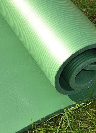 Килимок для йоги та фітнесу powerplay 4151 nbr performance mat зелений (183x61x1.5)8 фото