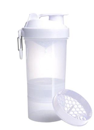 Шейкер спортивний smartshake original2go 600ml pure white