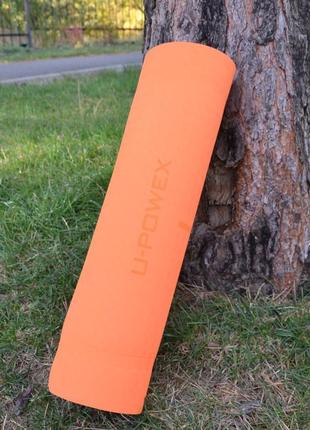 Килимок для йоги та фітнесу u-powex tpe yoga mat orange/blue (183х61х0.6)6 фото