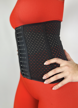 Корсет basic для схуднення на 6 рядів петель: бежевий, чорний