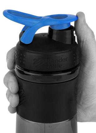 Шейкер спортивний (пляшка) blenderbottle sportmixer flip 28oz/820ml black/cyan5 фото