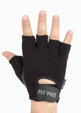 Рукавички  для фитнесу fit pro fp-07 b1 pro, black s3 фото