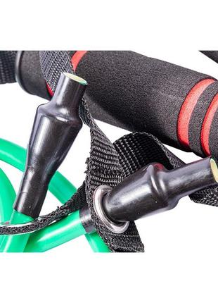 Трубчастий еспандер для фітнесу з ручками u-powex latex resistance tube 20lb green (9 кг.)