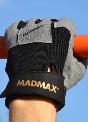 Рукавички для фітнесу madmax mfg-871 damasteel grey/black l9 фото