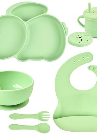 Набор силиконовой посуды 2life y3 из 7 предметов на присоске зеленый n-11284