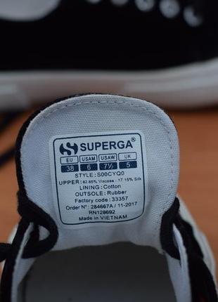 Черные кроссовки, кеды на платформе с цветочной вышивкой superga, 38 размер. оригинал3 фото