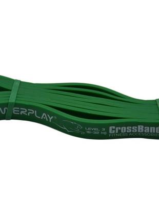 Еспандер-петля (гумка для фітнесу і кроссфіту) powerplay 4115 power band зелена (16-32kg)4 фото