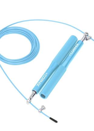 Скакалка швидкісна для кросфіту cornix speed rope xr-0153 sky blue3 фото