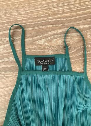 Зеленая летняя майка топ topshop на брительках размер 4 (xs-s)2 фото