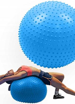 М'яч для фітнесу (фітбол) масажний sportvida 65 см anti-burst sv-hk0292 blue