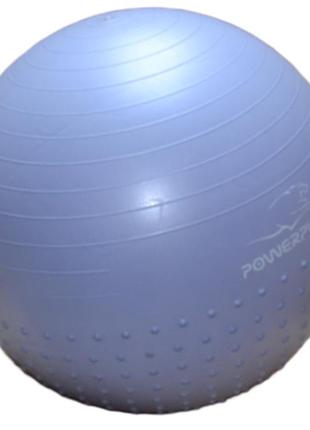 М'яч для фітнесу (фітбол) напівмасажний powerplay 4003 ø75 cm gymball sky blue + помпа8 фото