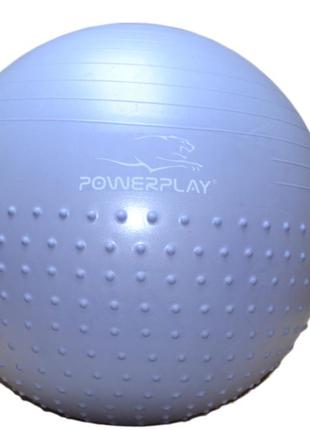 М'яч для фітнесу (фітбол) напівмасажний powerplay 4003 ø75 cm gymball sky blue + помпа9 фото