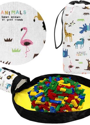 Кошик-сумка для зберігання з килимком springos 2 л текстильний для іграшок та аксесуарів ha01326 фото
