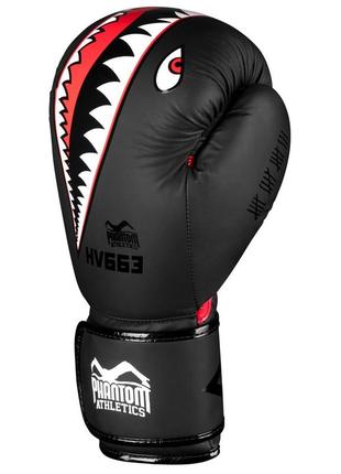 Боксерські рукавиці phantom fight squad schwarz black 10 унцій (капа в подарунок)2 фото