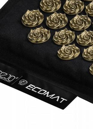 Килимок акупунктурний з подушкою 4fizjo eco mat аплікатор кузнєцова 4fj0179 black/gold7 фото