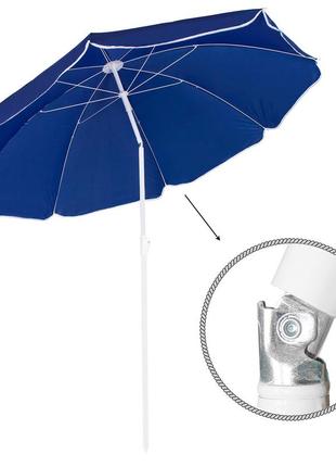 Пляжна парасоля springos 180 см з регульованою висотою та нахилом bu00227 фото