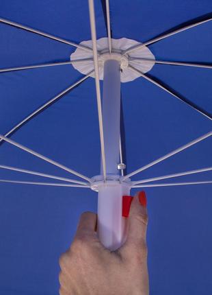 Пляжна парасоля springos 180 см з регульованою висотою та нахилом bu002210 фото