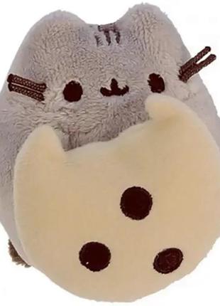 Мягкая игрушка пушин кет pusheen cat 8х7 см с печеньем большим серый v-11492