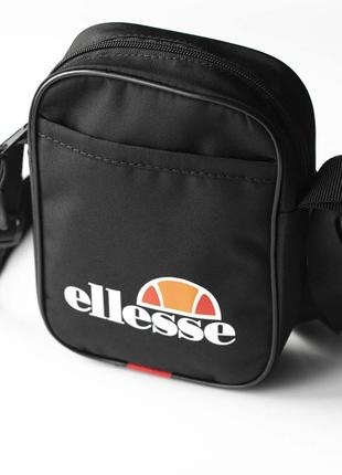 Мужская спортивная барсетка ellesse через плечо тканевая черная мессенджер повседневный4 фото