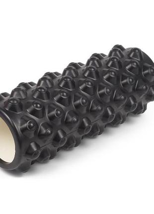 Массажный ролик ef-2023 easyfit grid roller extreme 33 см черный