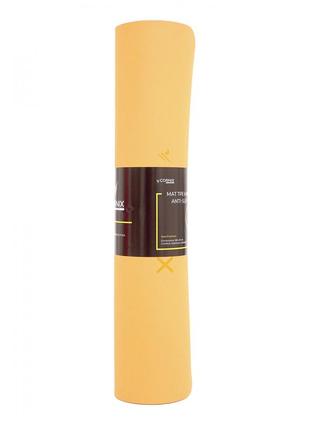 Килимок спортивний cornix tpe 183 x 61 x 0.6 см для йоги та фітнесу xr-0001 orange/black4 фото
