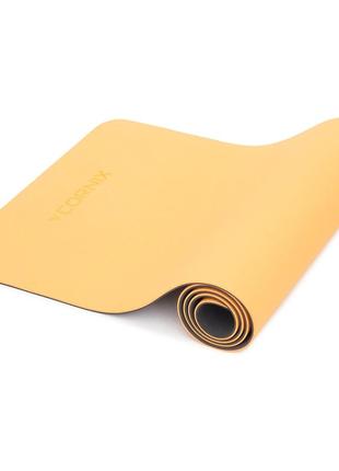 Килимок спортивний cornix tpe 183 x 61 x 0.6 см для йоги та фітнесу xr-0001 orange/black2 фото