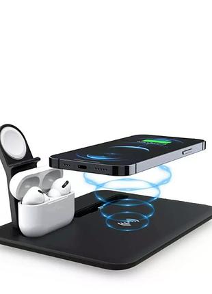 Беспроводное зарядное устройство qi 15w ud17 (4в1) lux