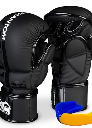 Рукавиці для мма phantom apex sparring black s/m (капа в подарунок)