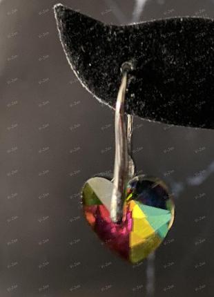 Серьги с кристаллами swarovski, серьги с кристаллами сваровски, застежка крючок.4 фото