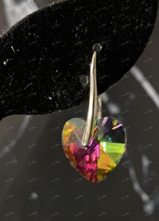 Серьги с кристаллами swarovski, серьги с кристаллами сваровски, застежка крючок.3 фото