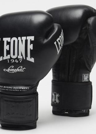 Боксерские перчатки leone greatest black 18 ун.