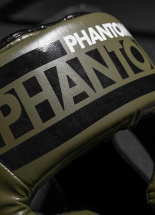 Боксерський шолом phantom apex full face army green (капа в подарунок)5 фото