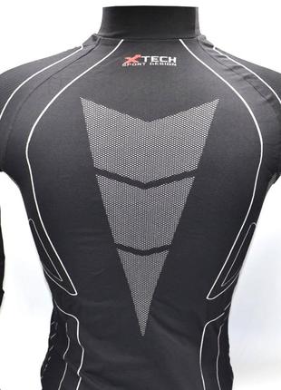 Термокофта з комірцем (лонгслів) x tech maglia race 3 munica lunga  lupetto nero s/m чорна7 фото